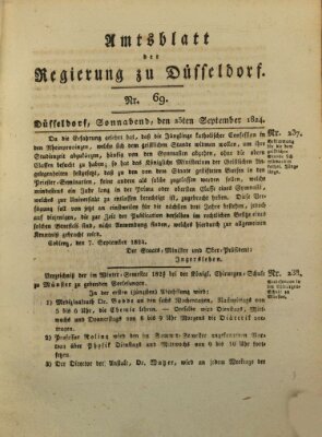 Amtsblatt für den Regierungsbezirk Düsseldorf Samstag 25. September 1824