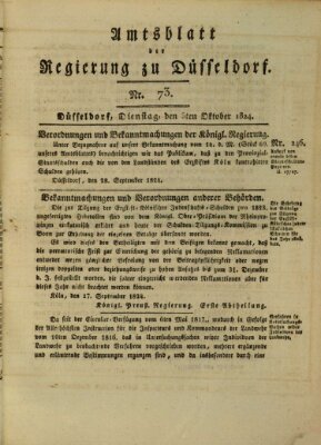 Amtsblatt für den Regierungsbezirk Düsseldorf Dienstag 5. Oktober 1824