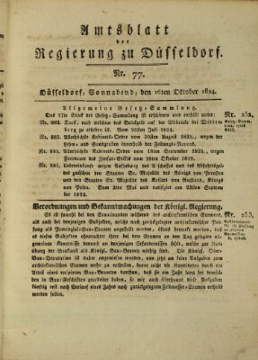 Amtsblatt für den Regierungsbezirk Düsseldorf Samstag 16. Oktober 1824