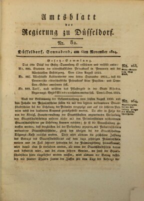 Amtsblatt für den Regierungsbezirk Düsseldorf Samstag 6. November 1824