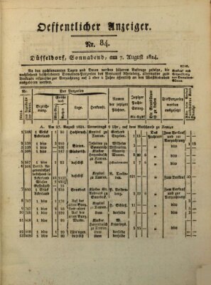 Amtsblatt für den Regierungsbezirk Düsseldorf Samstag 7. August 1824