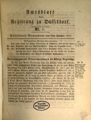 Amtsblatt für den Regierungsbezirk Düsseldorf Samstag 8. Januar 1825