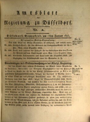 Amtsblatt für den Regierungsbezirk Düsseldorf Samstag 15. Januar 1825