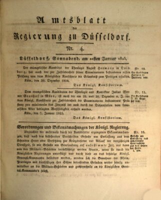 Amtsblatt für den Regierungsbezirk Düsseldorf Samstag 22. Januar 1825