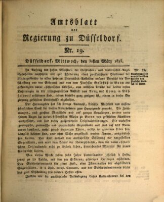 Amtsblatt für den Regierungsbezirk Düsseldorf Mittwoch 30. März 1825