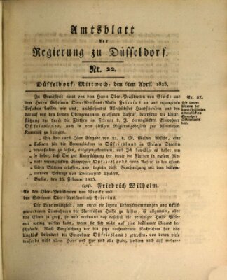 Amtsblatt für den Regierungsbezirk Düsseldorf Mittwoch 6. April 1825