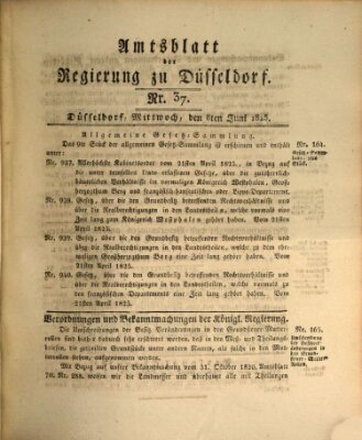 Amtsblatt für den Regierungsbezirk Düsseldorf Mittwoch 8. Juni 1825