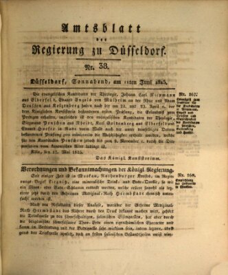 Amtsblatt für den Regierungsbezirk Düsseldorf Samstag 11. Juni 1825