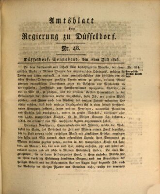 Amtsblatt für den Regierungsbezirk Düsseldorf Samstag 16. Juli 1825