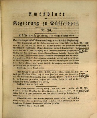 Amtsblatt für den Regierungsbezirk Düsseldorf Freitag 12. August 1825