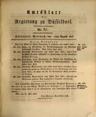 Amtsblatt für den Regierungsbezirk Düsseldorf Mittwoch 17. August 1825