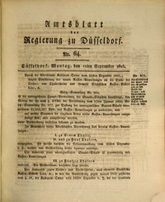 Amtsblatt für den Regierungsbezirk Düsseldorf Montag 12. September 1825