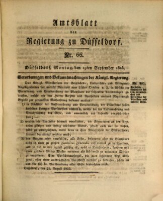 Amtsblatt für den Regierungsbezirk Düsseldorf Montag 19. September 1825