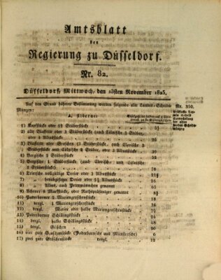 Amtsblatt für den Regierungsbezirk Düsseldorf Mittwoch 23. November 1825