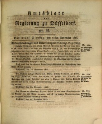 Amtsblatt für den Regierungsbezirk Düsseldorf Dienstag 29. November 1825