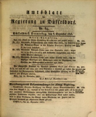 Amtsblatt für den Regierungsbezirk Düsseldorf Donnerstag 8. Dezember 1825