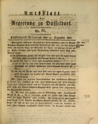 Amtsblatt für den Regierungsbezirk Düsseldorf Mittwoch 14. Dezember 1825