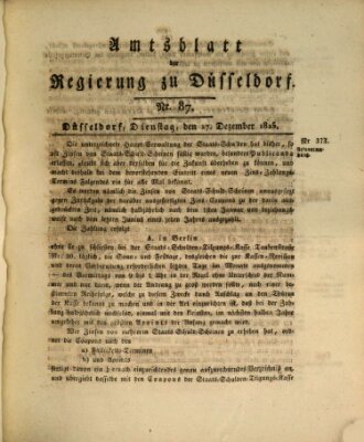 Amtsblatt für den Regierungsbezirk Düsseldorf Dienstag 27. Dezember 1825