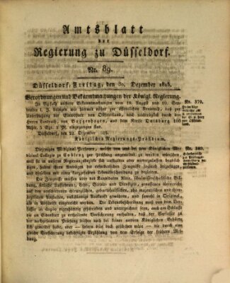 Amtsblatt für den Regierungsbezirk Düsseldorf Freitag 30. Dezember 1825