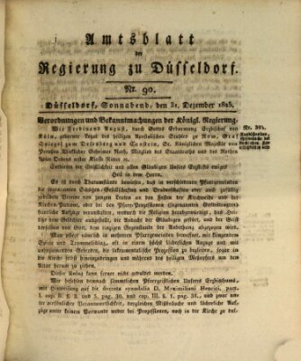 Amtsblatt für den Regierungsbezirk Düsseldorf Samstag 31. Dezember 1825