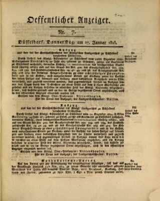 Amtsblatt für den Regierungsbezirk Düsseldorf Donnerstag 27. Januar 1825