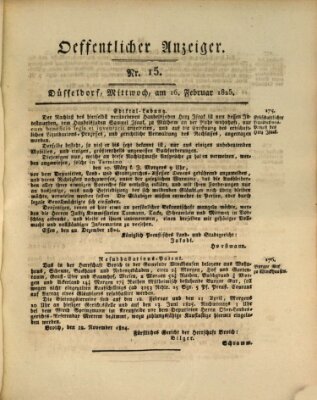 Amtsblatt für den Regierungsbezirk Düsseldorf Mittwoch 16. Februar 1825