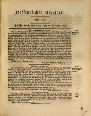 Amtsblatt für den Regierungsbezirk Düsseldorf Montag 21. Februar 1825