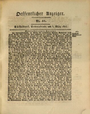 Amtsblatt für den Regierungsbezirk Düsseldorf Samstag 5. März 1825