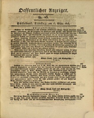 Amtsblatt für den Regierungsbezirk Düsseldorf Dienstag 15. März 1825