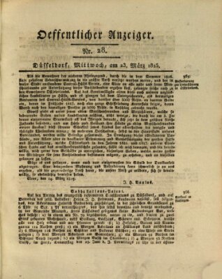 Amtsblatt für den Regierungsbezirk Düsseldorf Mittwoch 23. März 1825