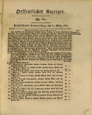 Amtsblatt für den Regierungsbezirk Düsseldorf Donnerstag 31. März 1825