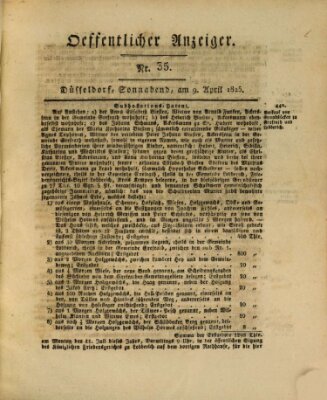 Amtsblatt für den Regierungsbezirk Düsseldorf Samstag 9. April 1825