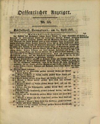 Amtsblatt für den Regierungsbezirk Düsseldorf Samstag 30. April 1825