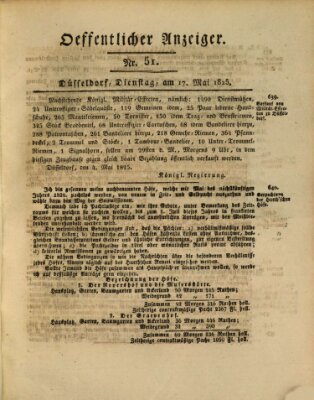 Amtsblatt für den Regierungsbezirk Düsseldorf Dienstag 17. Mai 1825