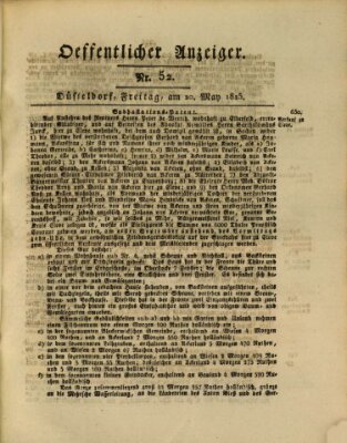 Amtsblatt für den Regierungsbezirk Düsseldorf Freitag 20. Mai 1825