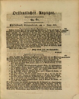 Amtsblatt für den Regierungsbezirk Düsseldorf Samstag 11. Juni 1825