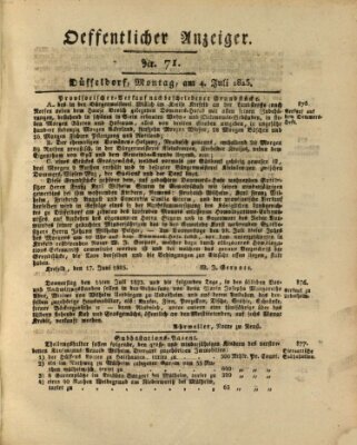 Amtsblatt für den Regierungsbezirk Düsseldorf Montag 4. Juli 1825