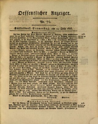 Amtsblatt für den Regierungsbezirk Düsseldorf Donnerstag 14. Juli 1825