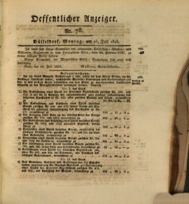 Amtsblatt für den Regierungsbezirk Düsseldorf Montag 25. Juli 1825