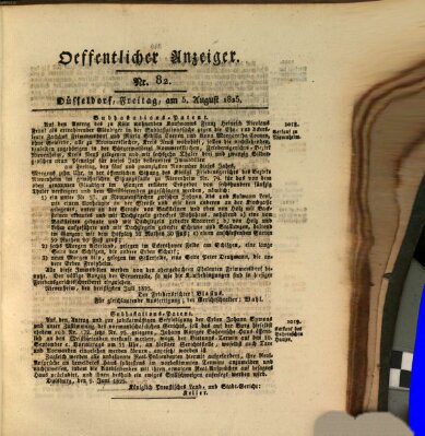 Amtsblatt für den Regierungsbezirk Düsseldorf Freitag 5. August 1825