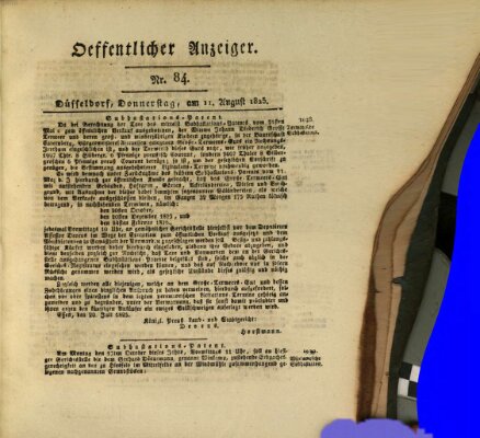 Amtsblatt für den Regierungsbezirk Düsseldorf Donnerstag 11. August 1825