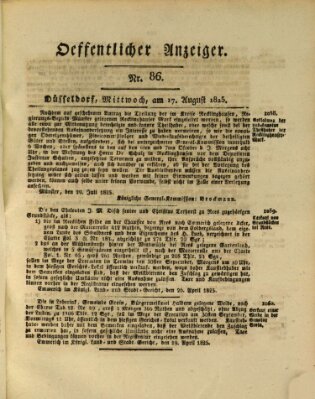 Amtsblatt für den Regierungsbezirk Düsseldorf Mittwoch 17. August 1825