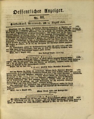 Amtsblatt für den Regierungsbezirk Düsseldorf Mittwoch 24. August 1825