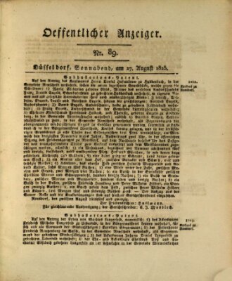 Amtsblatt für den Regierungsbezirk Düsseldorf Samstag 27. August 1825