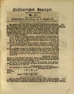 Amtsblatt für den Regierungsbezirk Düsseldorf Dienstag 30. August 1825