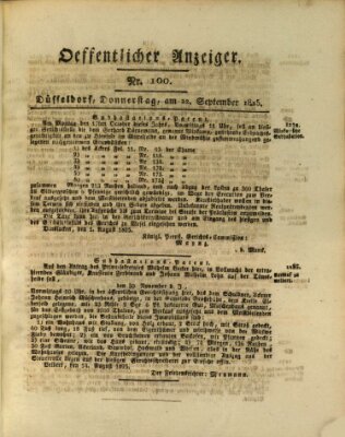 Amtsblatt für den Regierungsbezirk Düsseldorf Donnerstag 22. September 1825