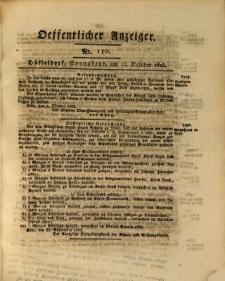 Amtsblatt für den Regierungsbezirk Düsseldorf Samstag 15. Oktober 1825