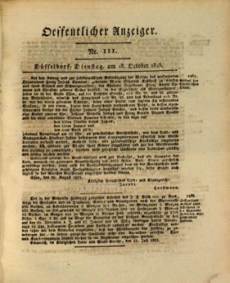 Amtsblatt für den Regierungsbezirk Düsseldorf Dienstag 18. Oktober 1825