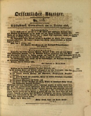 Amtsblatt für den Regierungsbezirk Düsseldorf Samstag 22. Oktober 1825