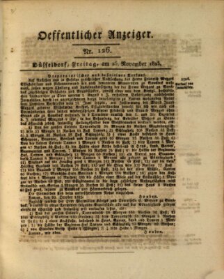 Amtsblatt für den Regierungsbezirk Düsseldorf Freitag 25. November 1825